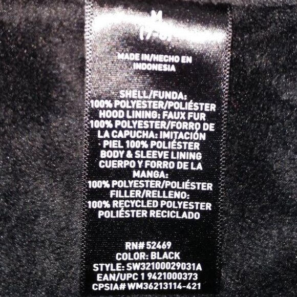 SwissTech Kids Black Puffer Jacket M (7-8) With Hood & Zipper Closure - Picture 7 of 8